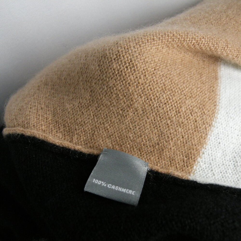 Neiman Marcus Open Front Color Block 100% Cashmer… - image 6